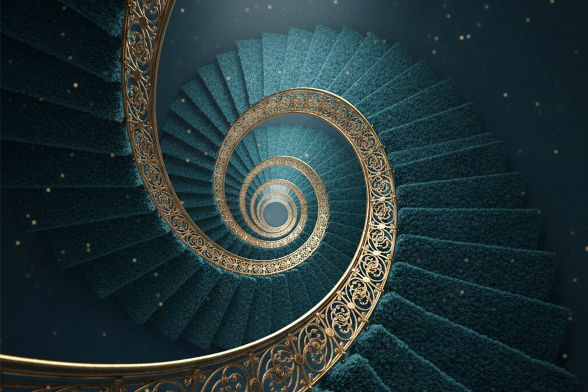 spiral staircase representing inner journey